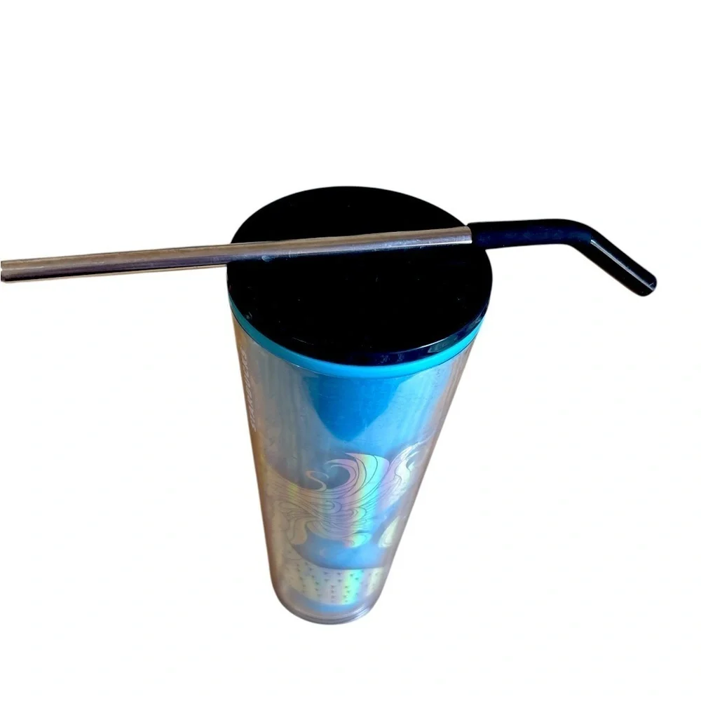 Starbucks Iridescent Blue Tumbler.Siren‎ Mermaid Color Changing 24 oz. Preowned